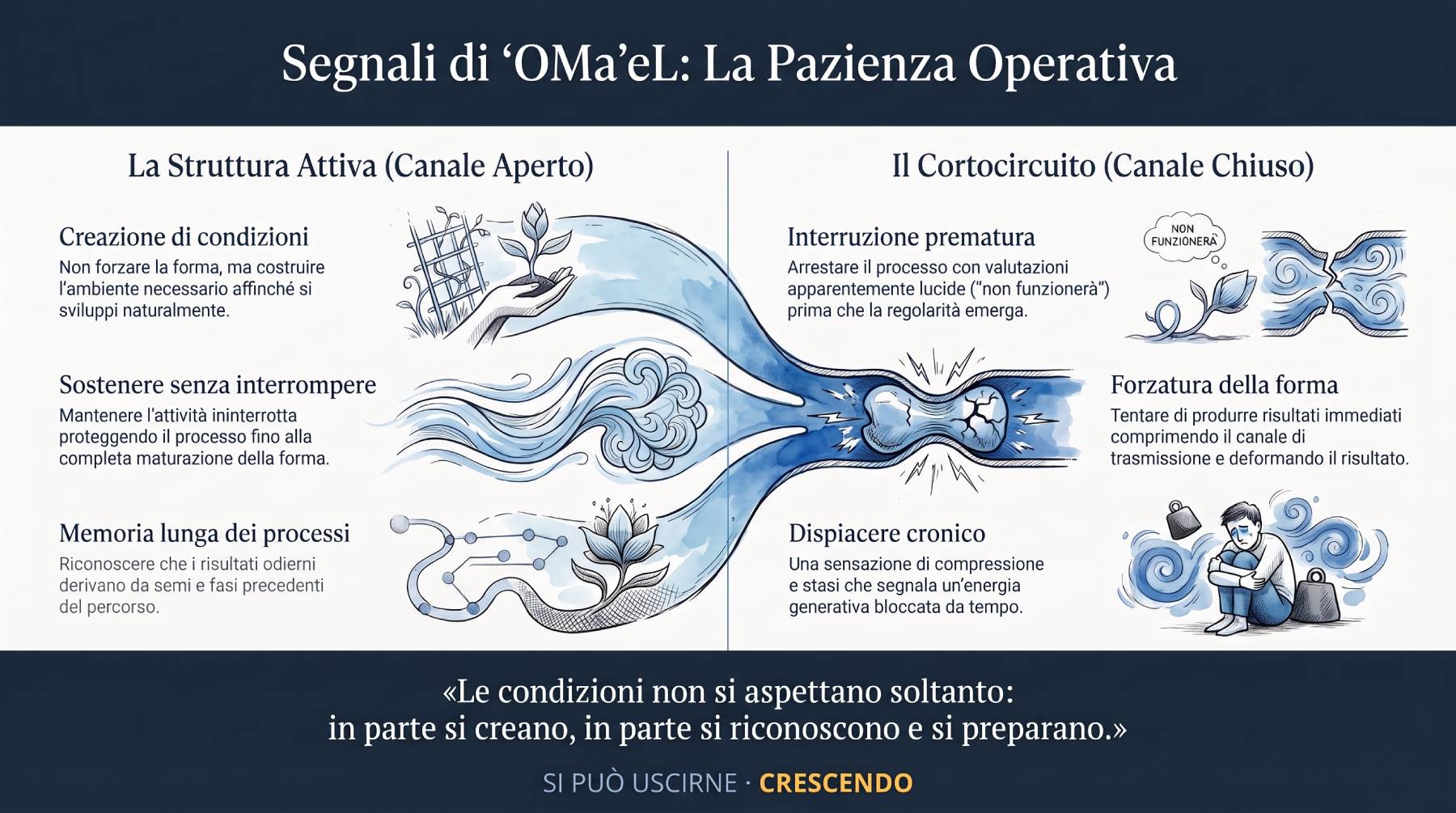 Segnali dell'energia di ʼOMaʼeL: quando la struttura è attiva e quando il cortocircuito è attivo.