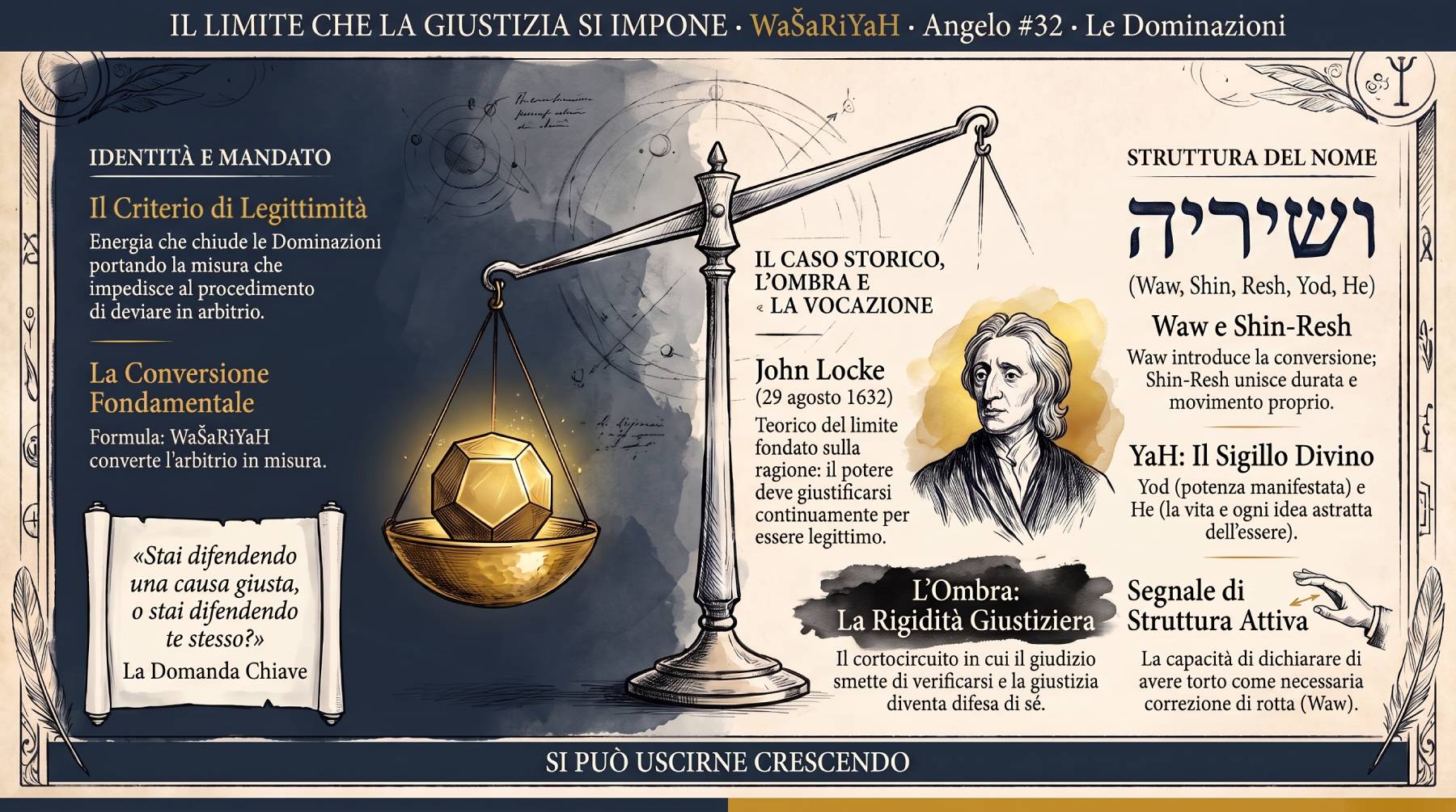 WaSaRiYaH - Il limite che la giustizia si impone - Illustrazione per il trentaduesimo genio della tradizione cabalistica