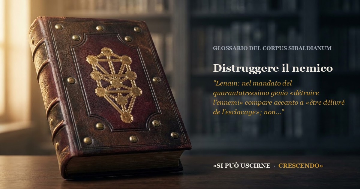 Immagine di copertina — Distruggere il nemico («détruire l'ennemi»)